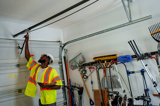 Professional Garage Door Panel Replacement technician working in Piñon Hills, CA